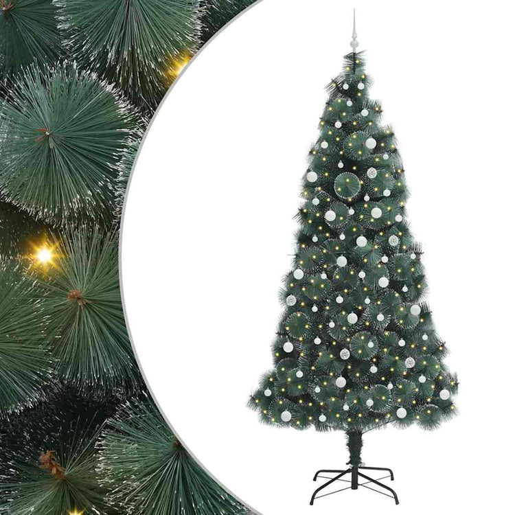 Vidaxx sapin de Noël artificiel avec éclairage frontal et jeu de boules vert 240 cm