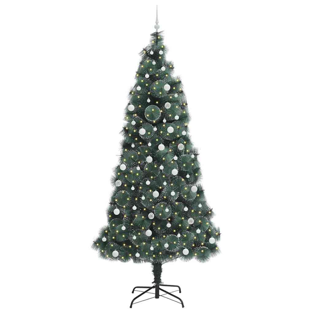 Vidaxx sapin de Noël artificiel avec éclairage frontal et jeu de boules vert 240 cm