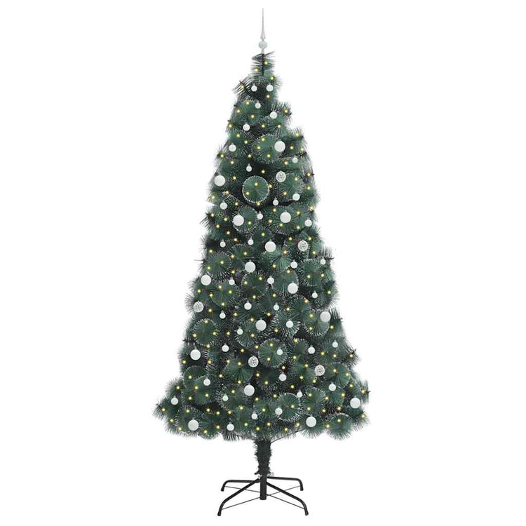 Vidaxx sapin de Noël artificiel avec éclairage frontal et jeu de boules vert 240 cm