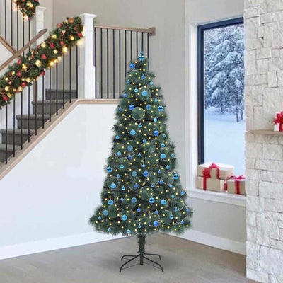 Vidaxx sapin de Noël artificiel illuminé avec jeu de boules vert 240 cm