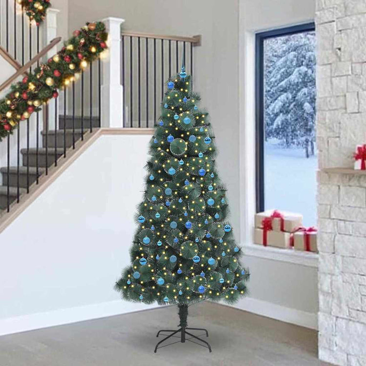Vidaxx sapin de Noël artificiel illuminé avec jeu de boules vert 240 cm