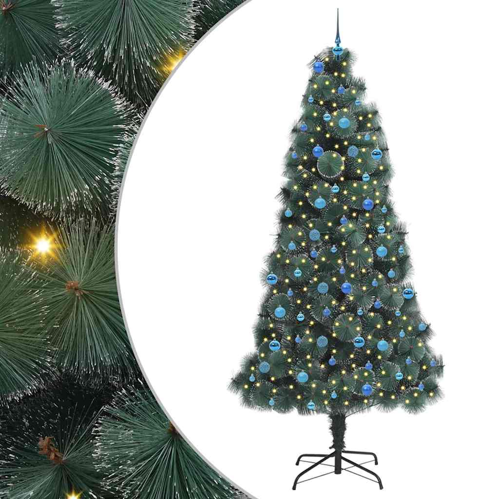 Vidaxx sapin de Noël artificiel illuminé avec jeu de boules vert 240 cm