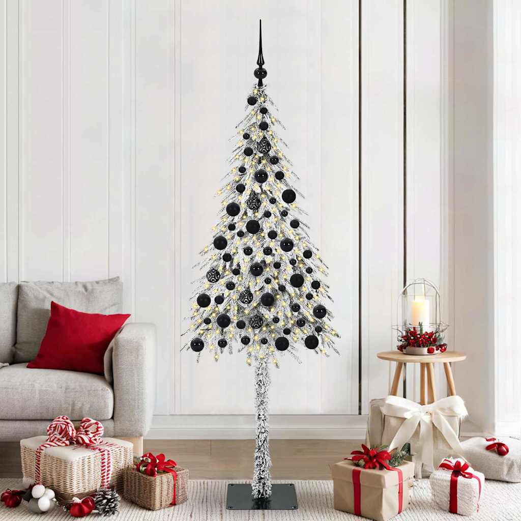 VidaXL Sapin de Noël avec 300 LED avec standard blanc 180 cm PE et acier