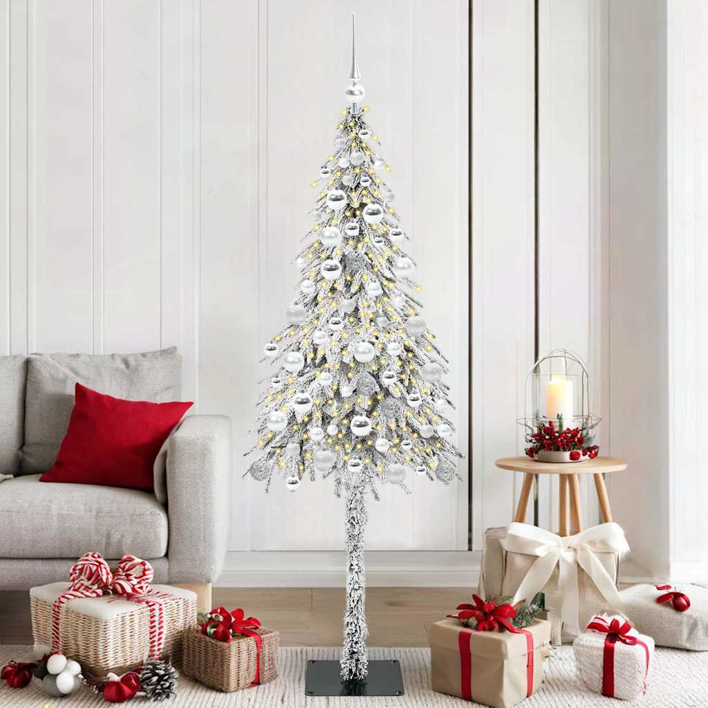 VidaXL Sapin de Noël avec 300 LED avec standard blanc 180 cm PE et acier