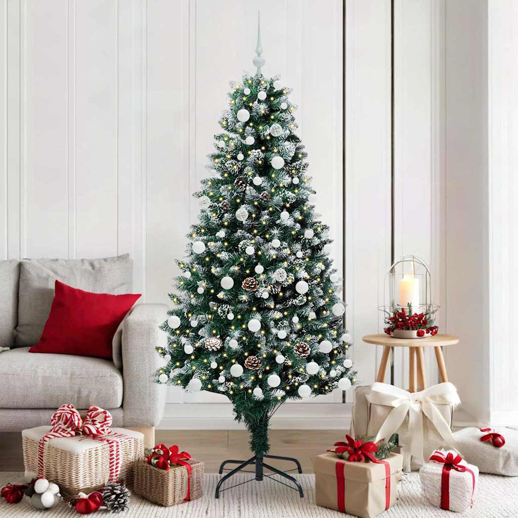 Vidaxx sapin de Noël artificiel vert 180 cm PVC et acier et plastique