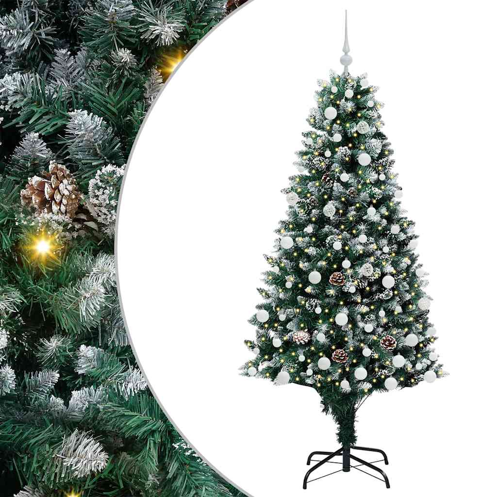 Vidaxx sapin de Noël artificiel vert 180 cm PVC et acier et plastique