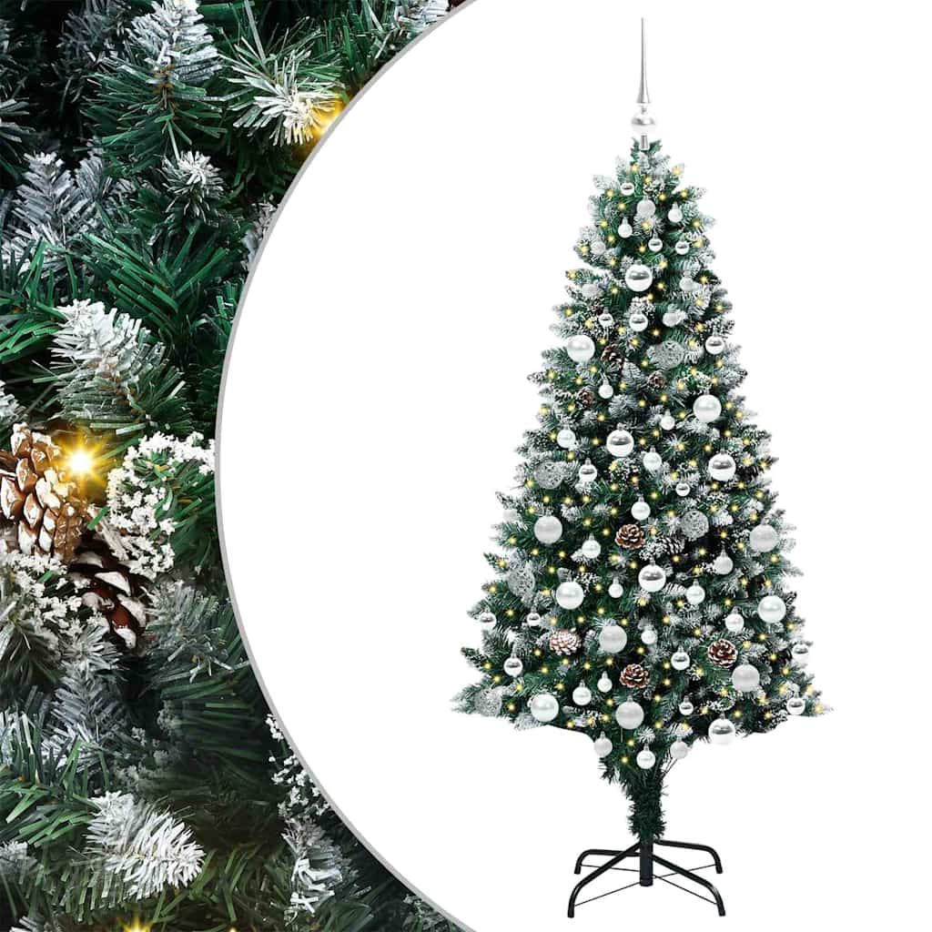 Vidaxx sapin de Noël artificiel vert 180 cm PVC et acier et plastique