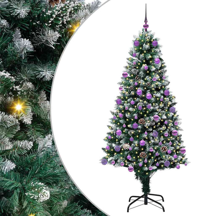 Vidaxx sapin de Noël artificiel vert 180 cm PVC et acier et plastique