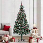 Vidaxx sapin de Noël artificiel vert 210 cm PVC et acier et plastique - afbeelding 1