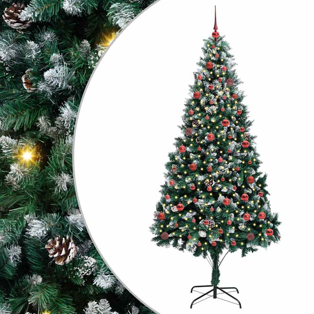 Vidaxx sapin de Noël artificiel vert 210 cm PVC et acier et plastique