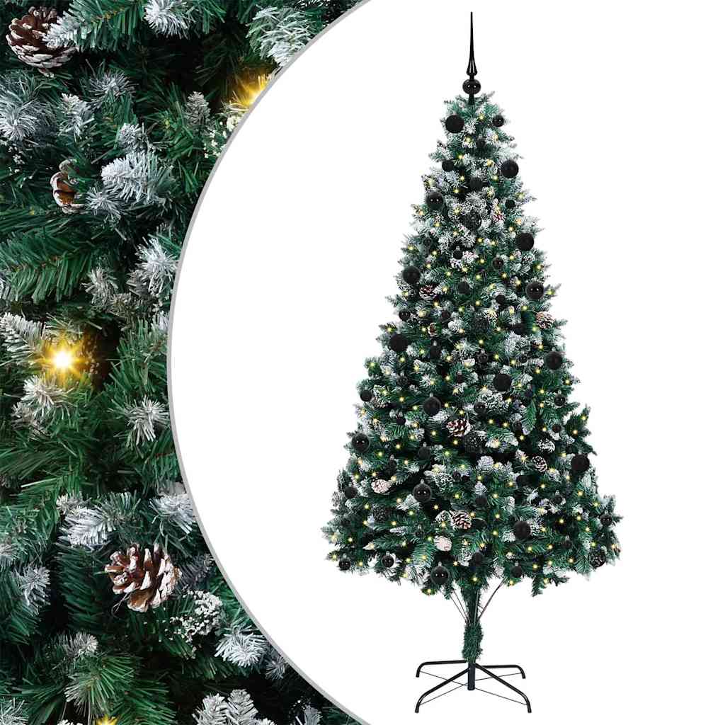 Vidaxx sapin de Noël artificiel vert 210 cm PVC et acier et plastique