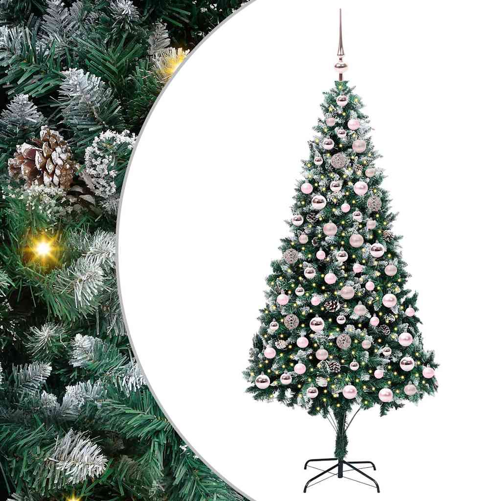Vidaxx sapin de Noël artificiel vert 210 cm PVC et acier et plastique