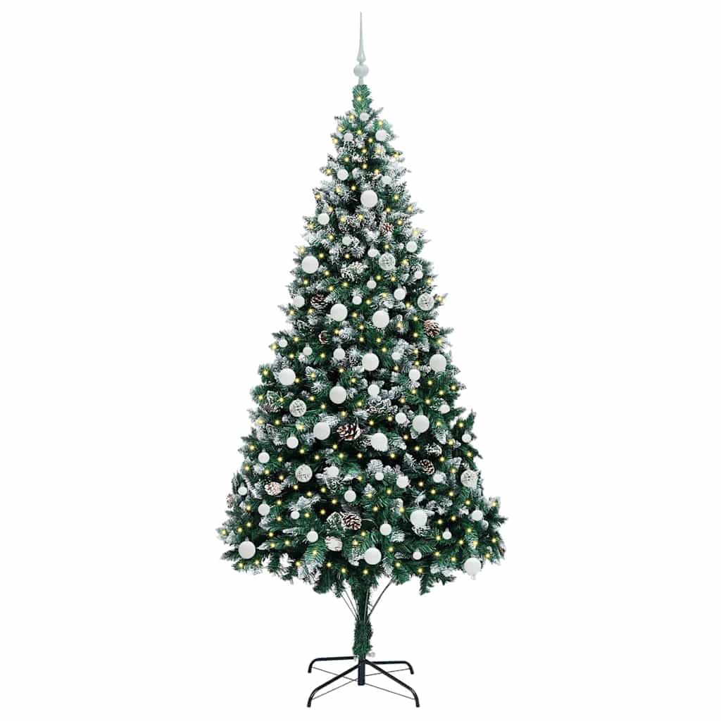Vidaxx sapin de Noël artificiel vert 210 cm PVC et acier et plastique