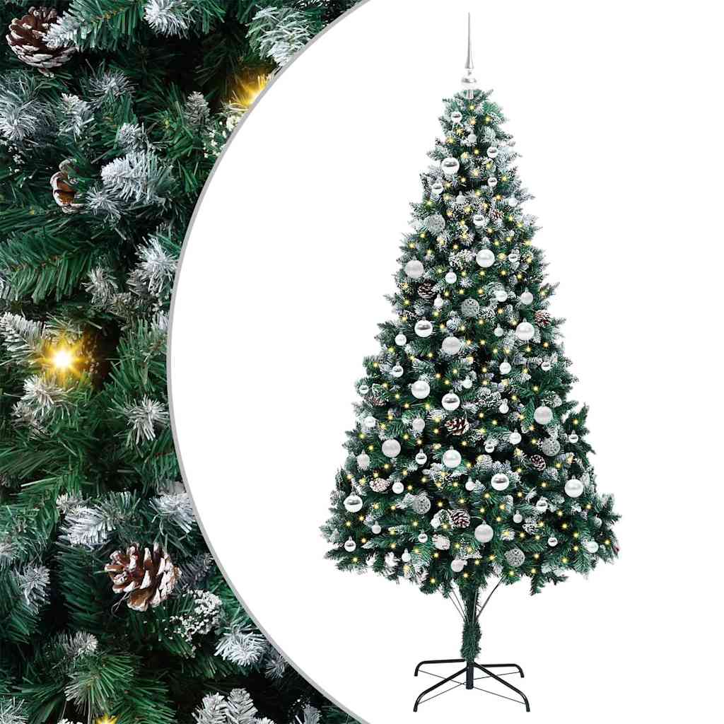 Vidaxx sapin de Noël artificiel vert 210 cm PVC et acier et plastique