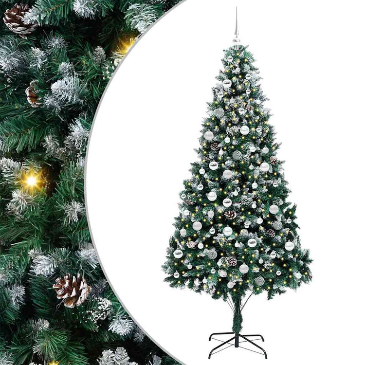 Vidaxx sapin de Noël artificiel vert 210 cm PVC et acier et plastique