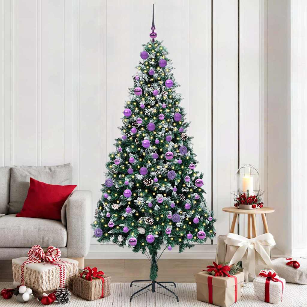 Vidaxx sapin de Noël artificiel vert 210 cm PVC et acier et plastique