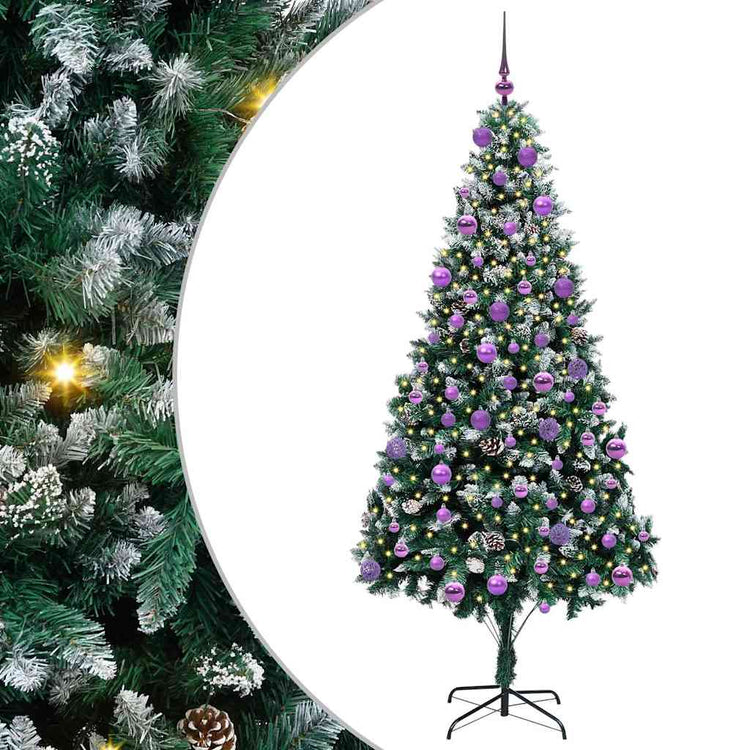 Vidaxx sapin de Noël artificiel vert 210 cm PVC et acier et plastique