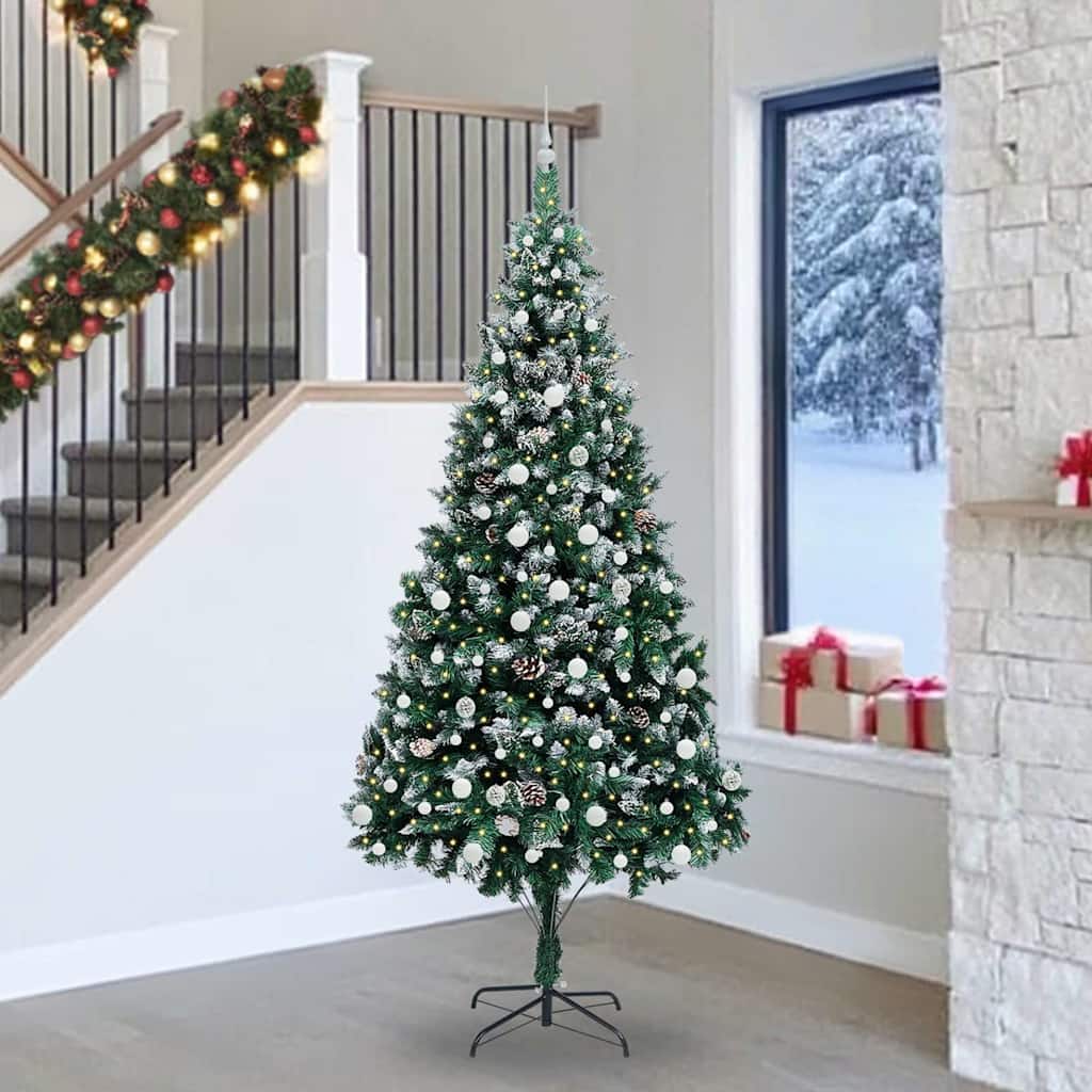 Vidaxx sapin de Noël artificiel vert 240 cm PVC et acier et plastique