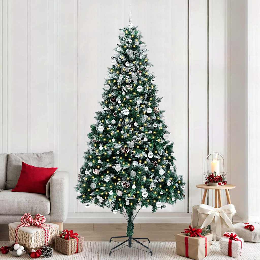 Vidaxx sapin de Noël artificiel vert 240 cm PVC et acier et plastique