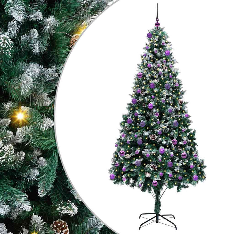 Vidaxx sapin de Noël artificiel vert 240 cm PVC et acier et plastique