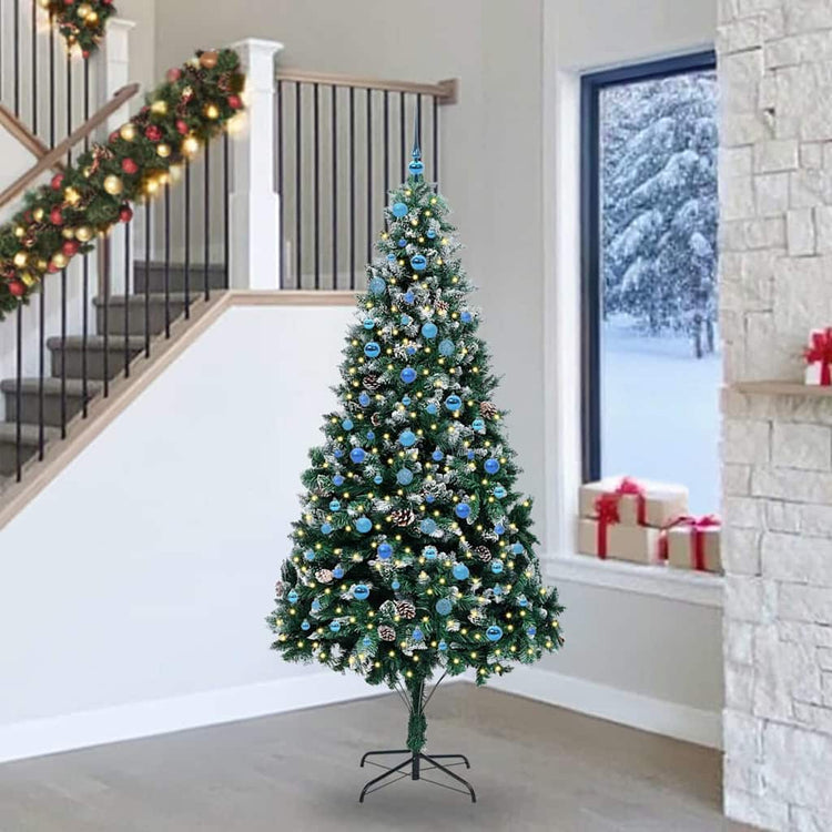 Vidaxx sapin de Noël artificiel vert 240 cm PVC et acier et plastique