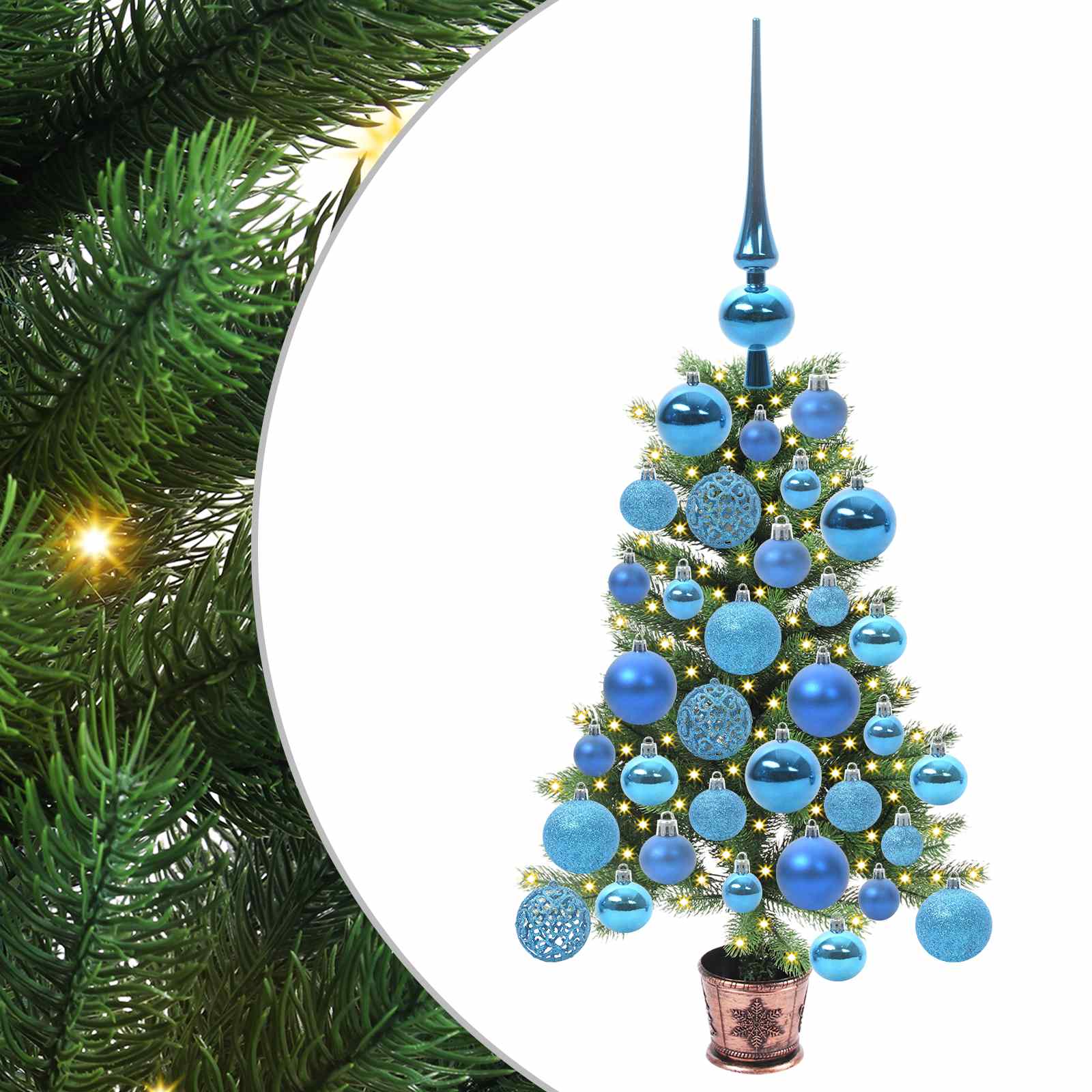 VidaXL Sapin de Noël avec 150 LED avec standard vert 65 cm PE