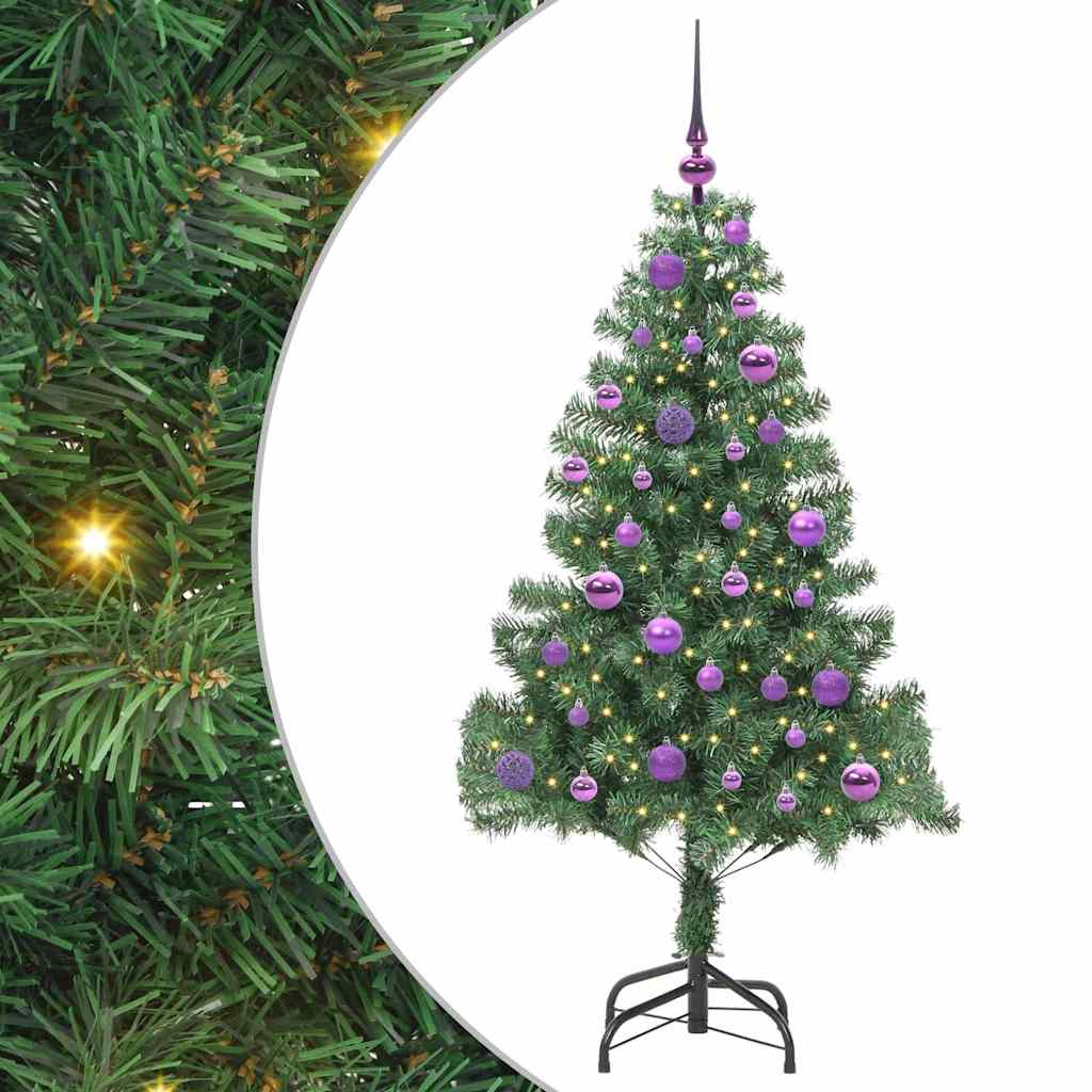 VidaXL Sapin de Noël avec 150 LED avec PVC vert standard 150 cm