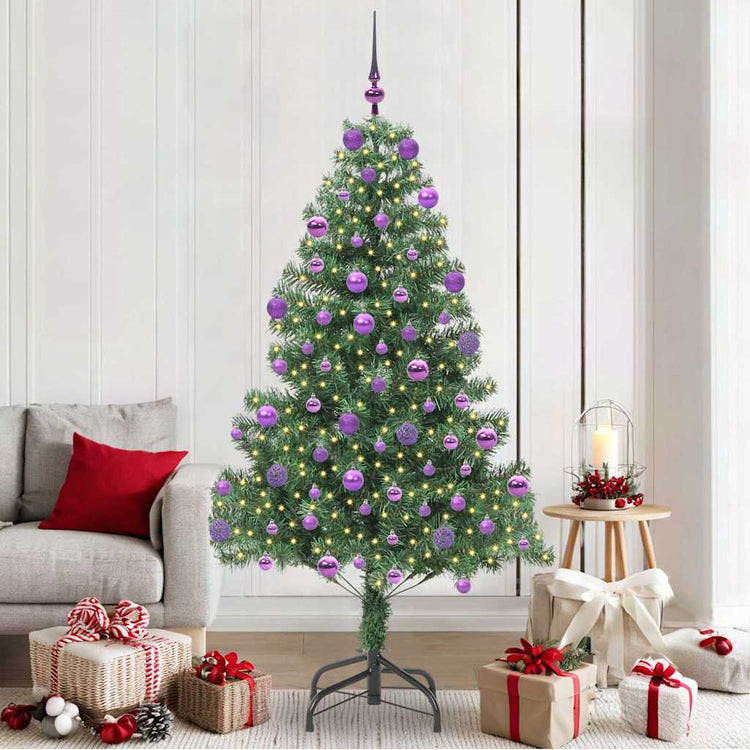 VidaXL Sapin de Noël avec 300 LED avec PVC vert standard 210 cm