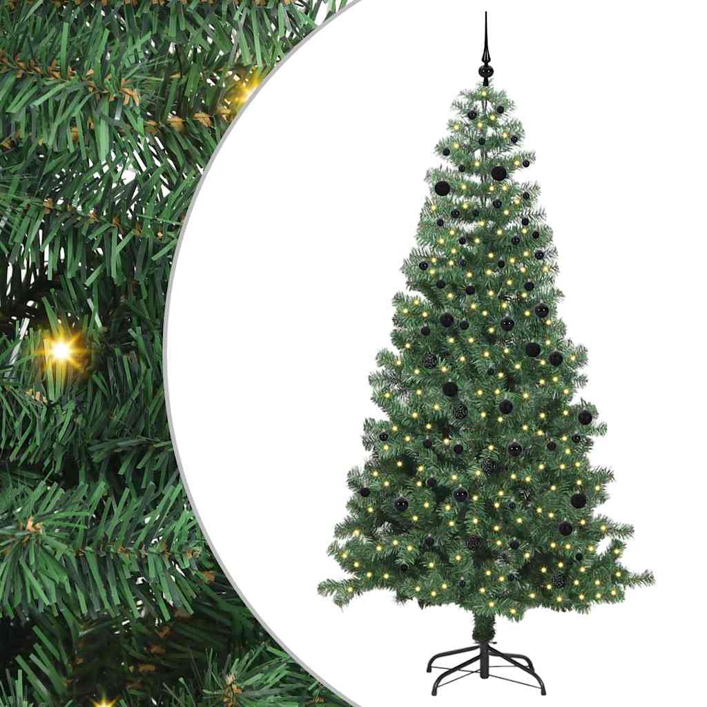VidaXL Sapin de Noël avec 300 LED avec PVC vert standard 240 cm