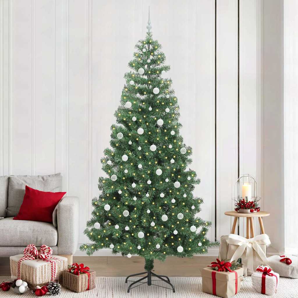 VidaXL Sapin de Noël avec 300 LED avec PVC vert standard 240 cm
