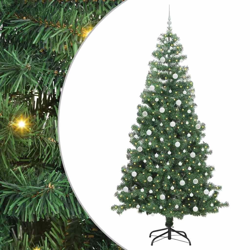 VidaXL Sapin de Noël avec 300 LED avec PVC vert standard 240 cm