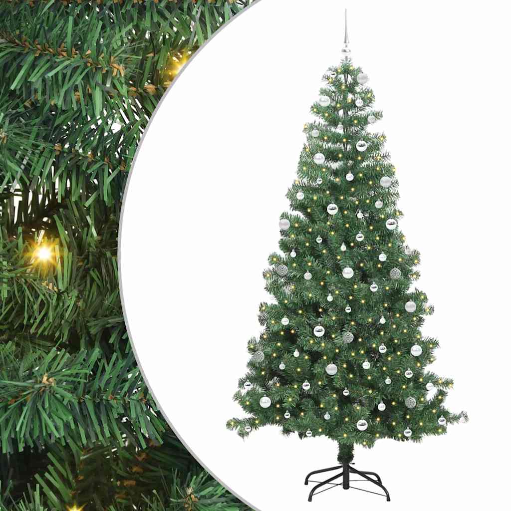 VidaXL Sapin de Noël avec 300 LED avec PVC vert standard 240 cm