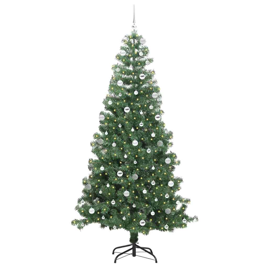 VidaXL Sapin de Noël avec 300 LED avec PVC vert standard 240 cm