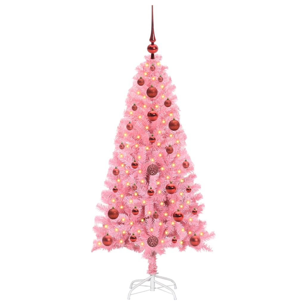 VidaXL Sapin de Noël avec 150 LED avec PVC rose standard 120 cm