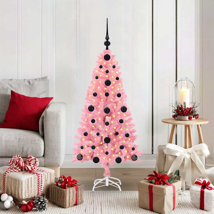 VidaXL Sapin de Noël avec 150 LED avec PVC rose standard 120 cm