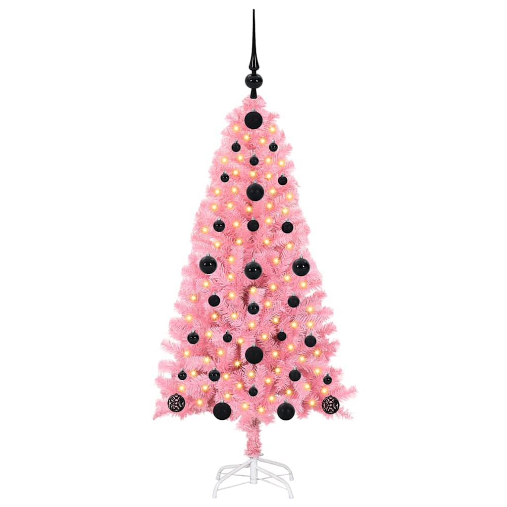 VidaXL Sapin de Noël avec 150 LED avec PVC rose standard 120 cm