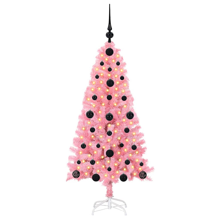 VidaXL Sapin de Noël avec 150 LED avec PVC rose standard 120 cm