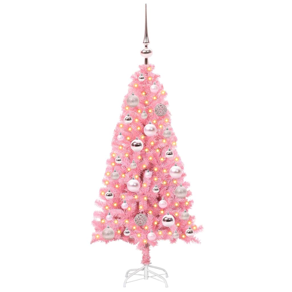 VidaXL Sapin de Noël avec 150 LED avec PVC rose standard 120 cm