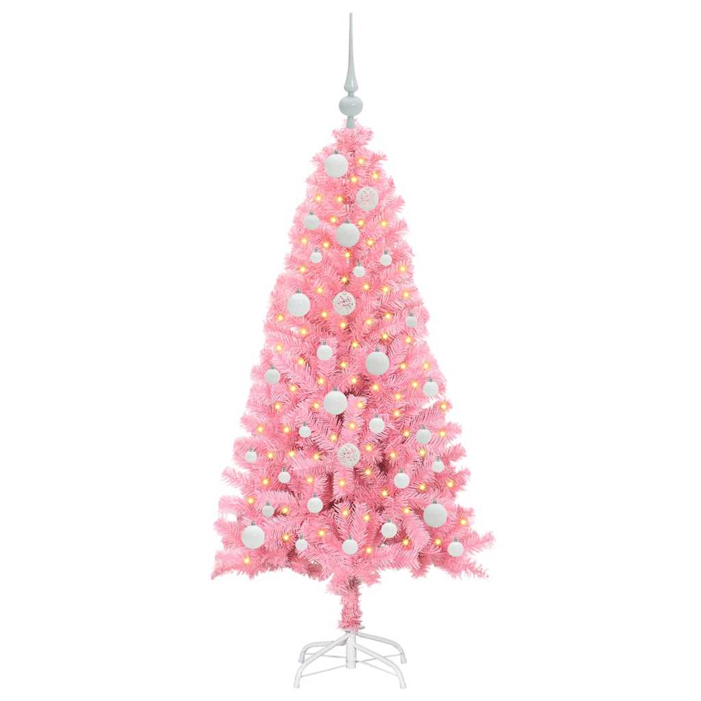 VidaXL Sapin de Noël avec 150 LED avec PVC rose standard 120 cm