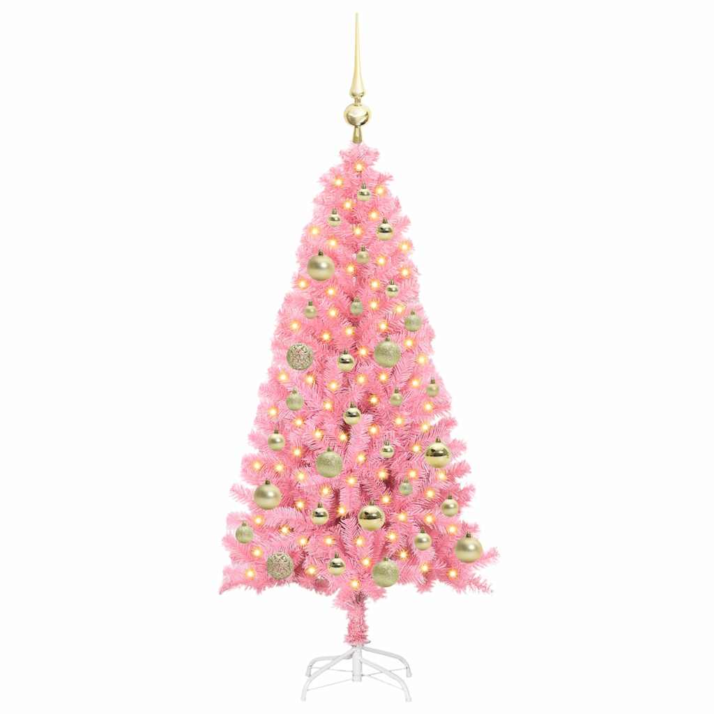 VidaXL Sapin de Noël avec 150 LED avec PVC rose standard 120 cm