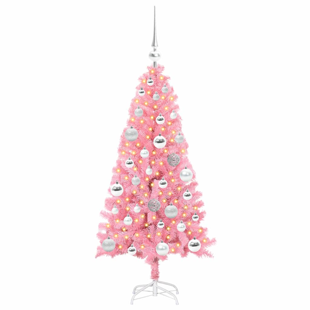 VidaXL Sapin de Noël avec 150 LED avec PVC rose standard 120 cm