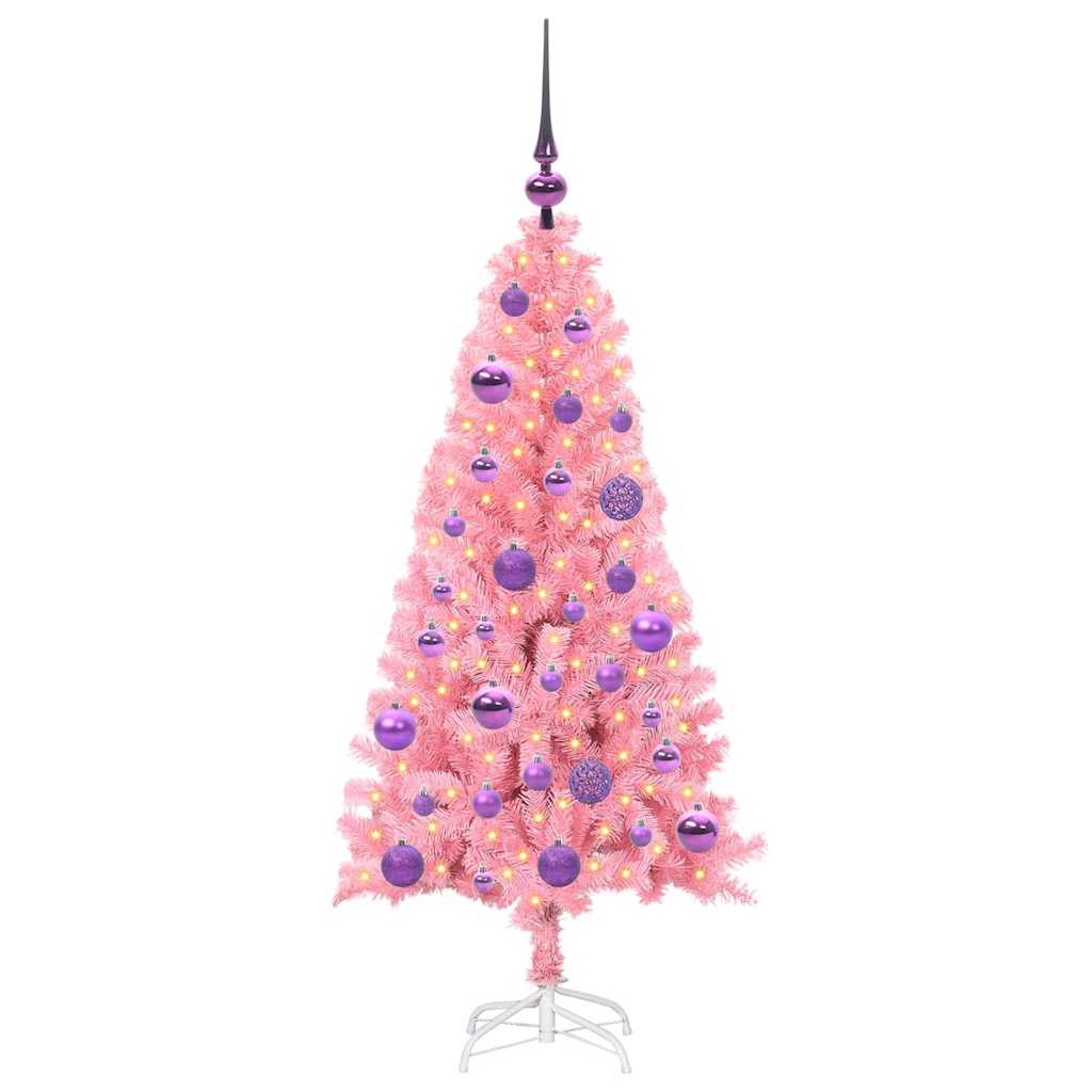 VidaXL Sapin de Noël avec 150 LED avec PVC rose standard 120 cm