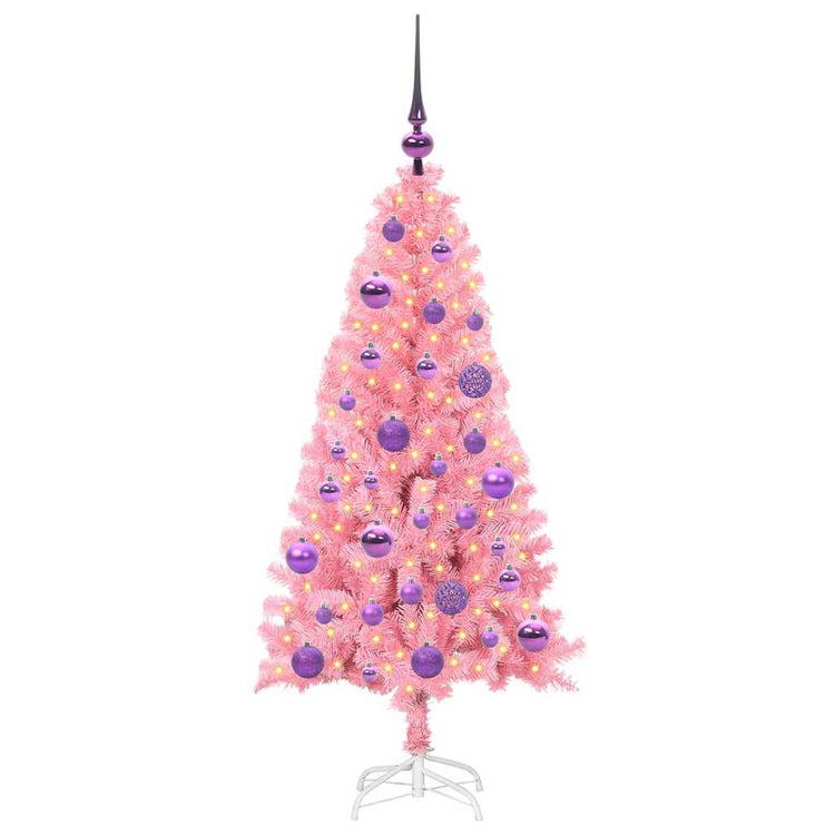 VidaXL Sapin de Noël avec 150 LED avec PVC rose standard 120 cm
