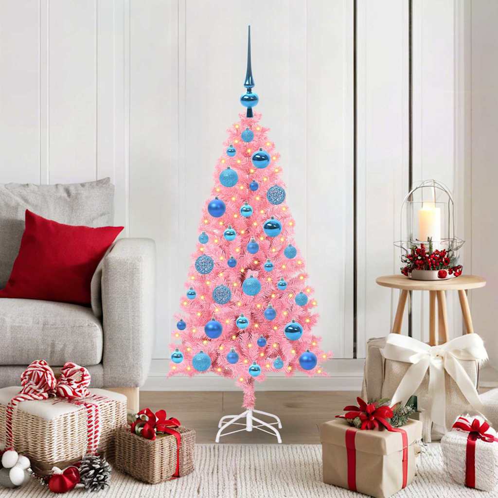 VidaXL Sapin de Noël avec 150 LED avec PVC rose standard 120 cm