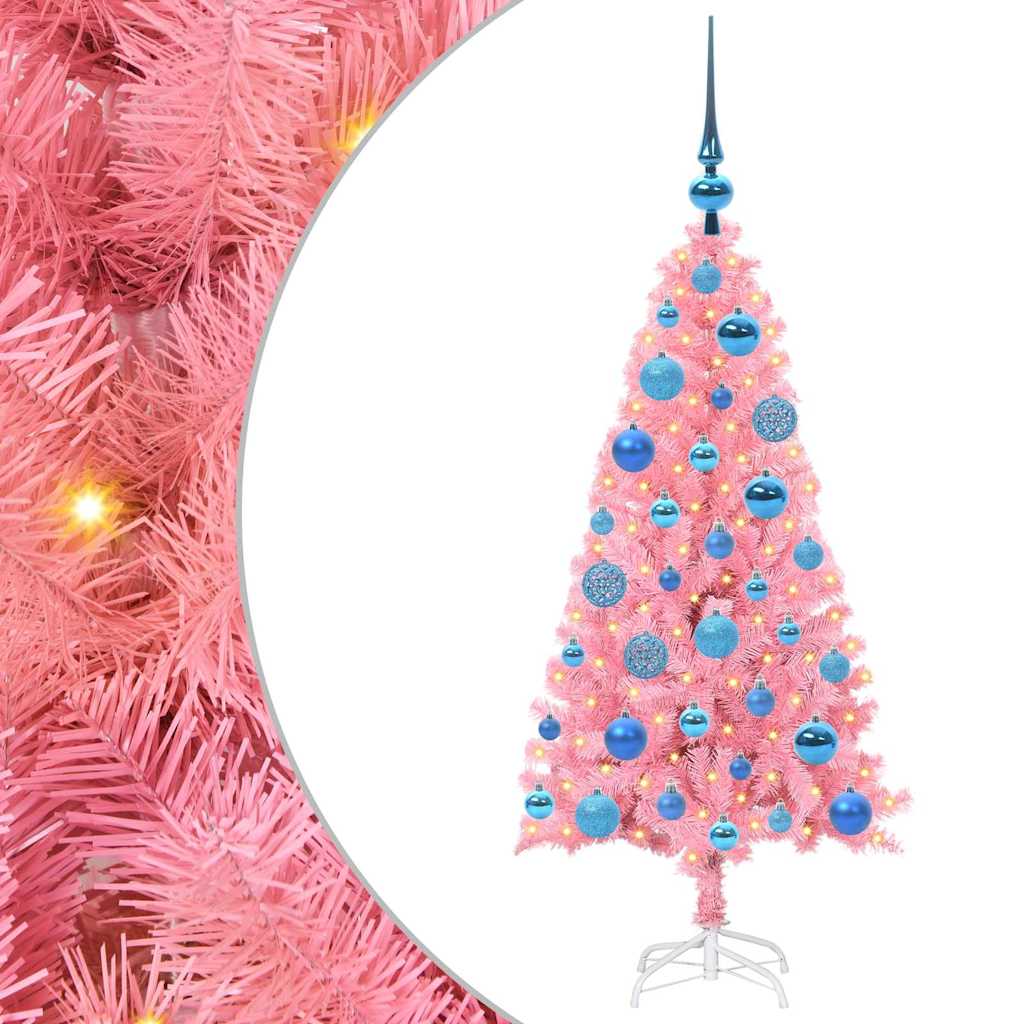 VidaXL Sapin de Noël avec 150 LED avec PVC rose standard 120 cm