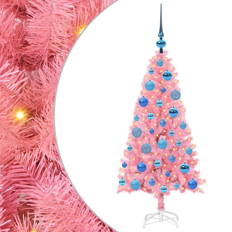 VidaXL Sapin de Noël avec 150 LED avec PVC rose standard 120 cm