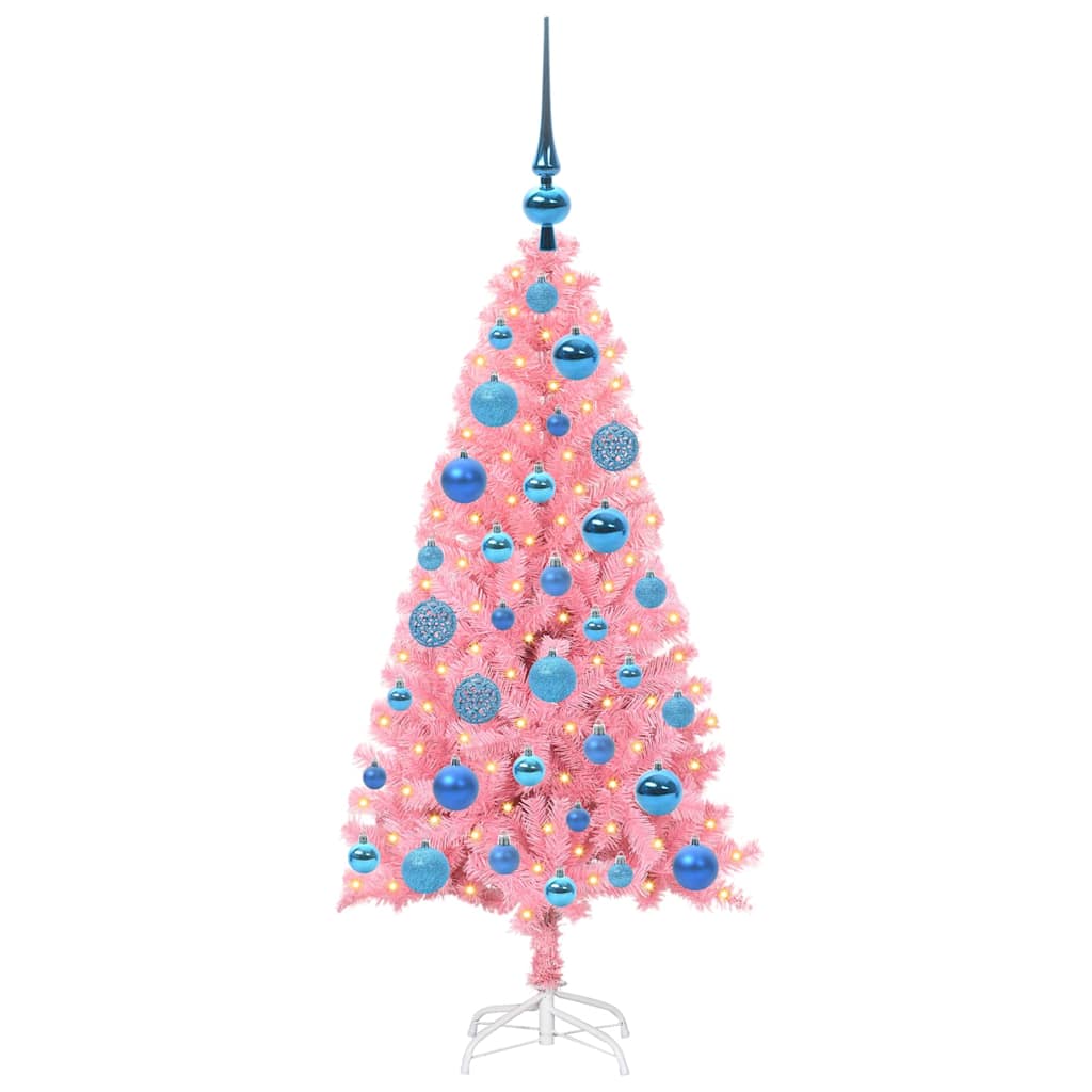 VidaXL Sapin de Noël avec 150 LED avec PVC rose standard 120 cm