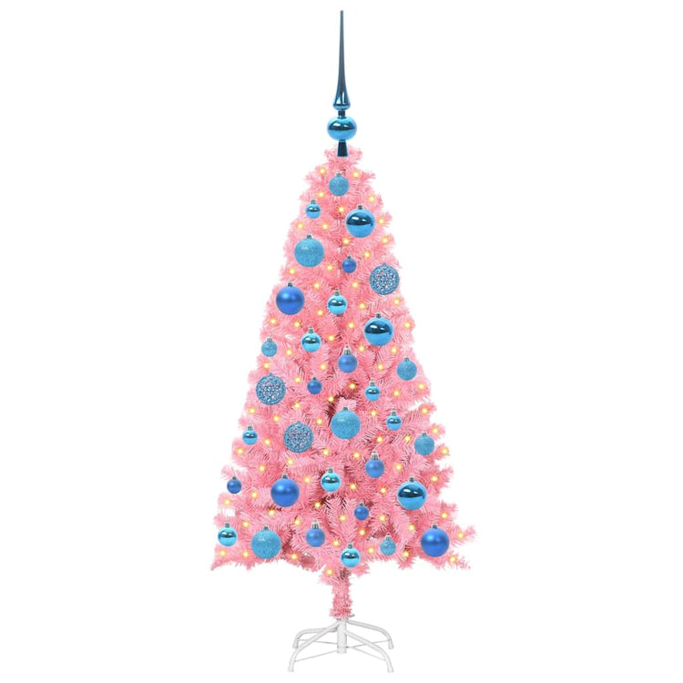 VidaXL Sapin de Noël avec 150 LED avec PVC rose standard 120 cm