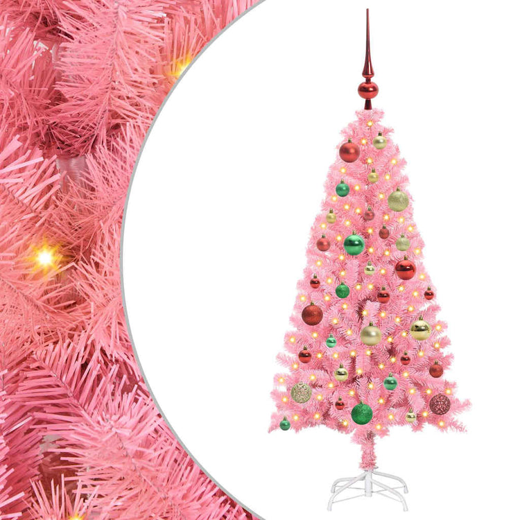 VidaXL Sapin de Noël avec 150 LED avec PVC rose standard 120 cm