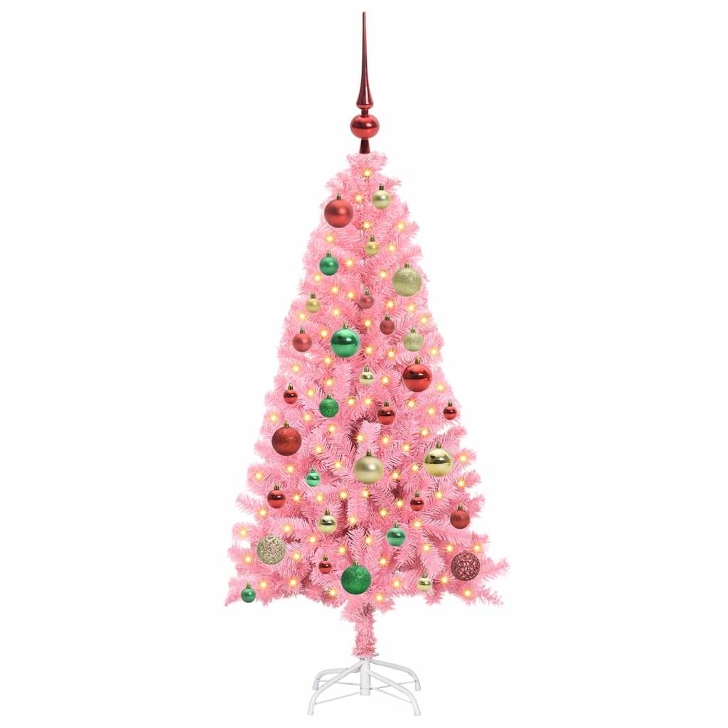 VidaXL Sapin de Noël avec 150 LED avec PVC rose standard 120 cm